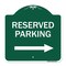 Signmission Reserved Parking Right Arrow, Green & White Aluminum Architectural Sign, 18" x 18", GW-1818-23156 A-DES-GW-1818-23156 - alternate 1